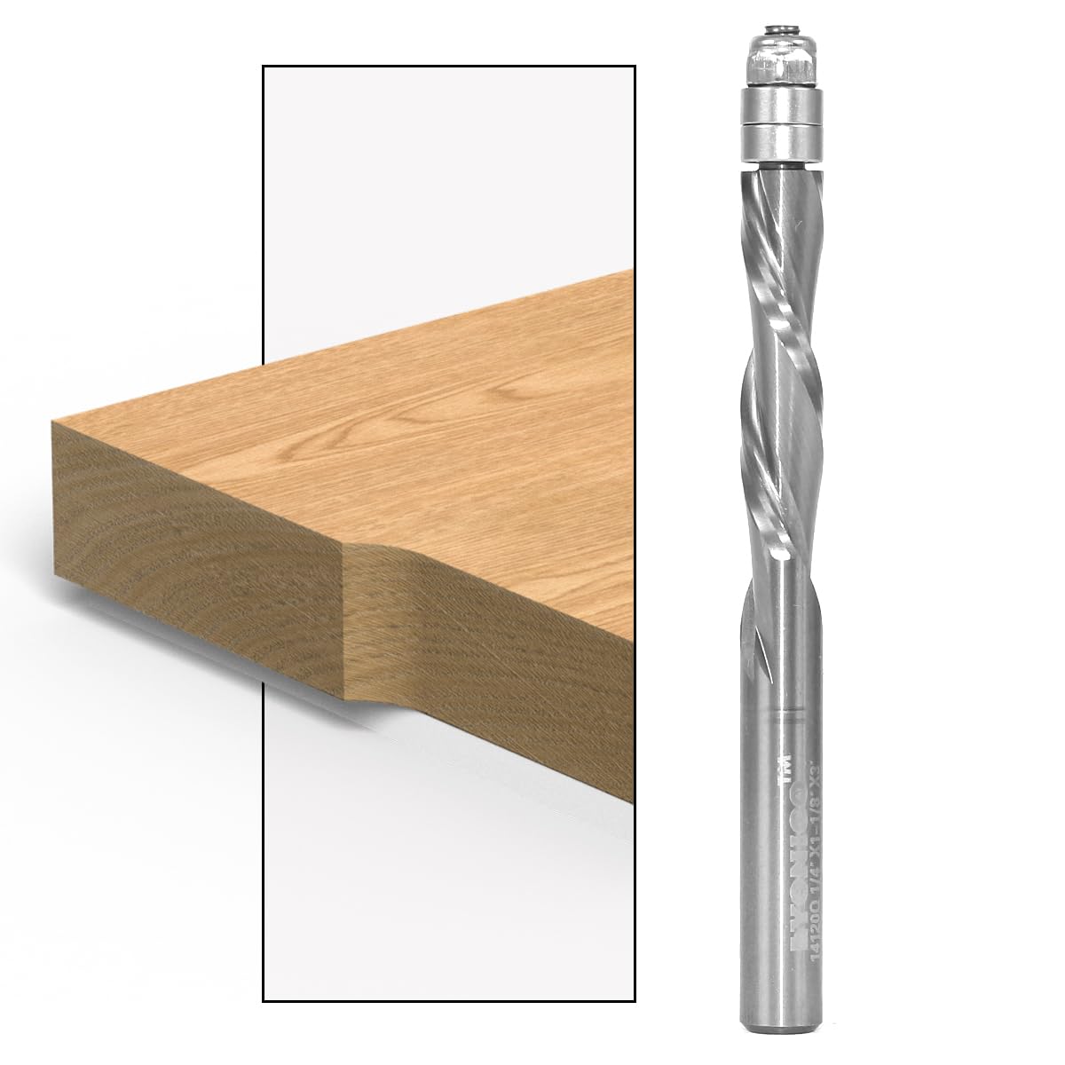 Yonico 14120 1/4-Inch Down-Cut Flush Trim Solid Carbide Spiral Router Bit 1/4-Inch Shank โ image 1