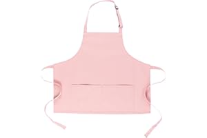 MIKI WELL Short Bib chef Apron - Waterdrop Resistant Aprons with Buckle Pockets Cooking Kitchen, Aprons for Men and Women