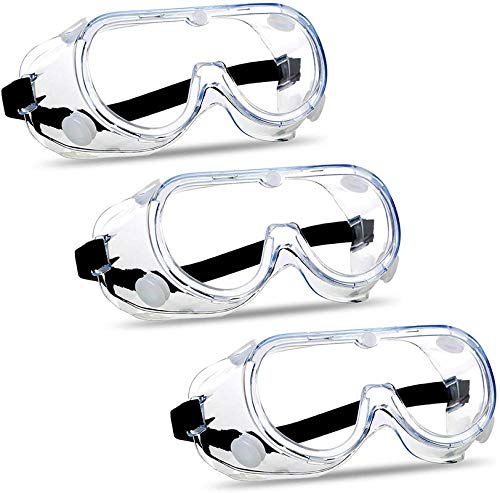 CUBBY Protective Safety Goggles Clear Lens Wide-Vision Adjustable Glasses Eye Protection Eyewear