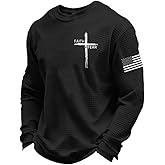 Men's Faith Print Waffle T-Shirt Faith Over Fear Christian Sweatshirt