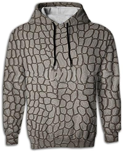 Animal Grey Alligator Skin Men's Heavyweight Hooded Sweatshirt