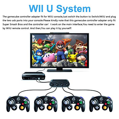 Gamecube Controller Adapter,BRIGHTSHOW Super Smash Bros Wii U Gamecube