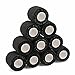 DROK 10 Rolls Self Adhesive Tape, 2.0in 14.76ft Black Breathable Nonwoven Fabric Protective Tape, Flexible Cling Scope Wrap, Military Camo Stretch Bandage Stealth Tape for Gun Knife Handle Covering