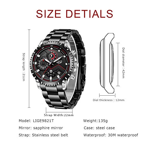 LIGE-Reloj-para-Hombre-Acero-Inoxidable-Impermeable-Analogico-de-Cuarzo-Movimiento-Deportivo-Cronografo-Moda-Empresarial-Fecha-Calendario-Resistente-Aranazos-Relojes-de-Pulsera