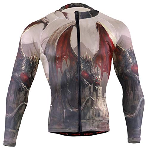 SLHFPX Lazy Dragon Sleeping Mens Cycling Jersey Jacket Long Sleeve Mountain Riding Skinsuits Outfit - Thumbnail 2