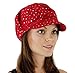 Glitter Sequin Trim Newsboy Style Relaxed Fit Cap, Red