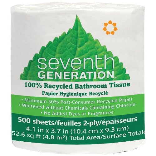 Seventh Generation Bathroom Tissue, 2 Ply Sheets, 500 Sheets Per Roll (Pack of 60) image
