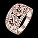 Zarbrina Jewellery Women Brass Plated with 18K Gold Glamorous Cubic Zirconia Crystal Wedding Engagement Rings Cocktail Princess Promise Rings for Her Size:7-8 (Rose Gold, 8)