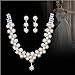 YSTD Fashion Women Faux Pearl Necklace Earring Set Wedding Bride Bridesmaid Jewelry