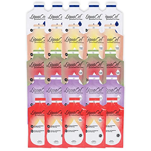 LiquaCel Concentrated Liquid Protein Packets Variety Packs (25 Packets X 30ML)