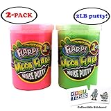2 LB (Pound) MEGA Flarp Noise Putty Farting Slimes for Kids in Assorted Neon Colors (2 Pack - 1 lb Each Assorted) Educational Stress Relief Toy and Sensory Stimulation with 2 GosuToys Stickers