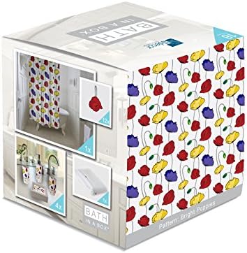 Indecor Home Bath in a Box 18-Piece Bathroom Set, Floral, Red Yellow Blue