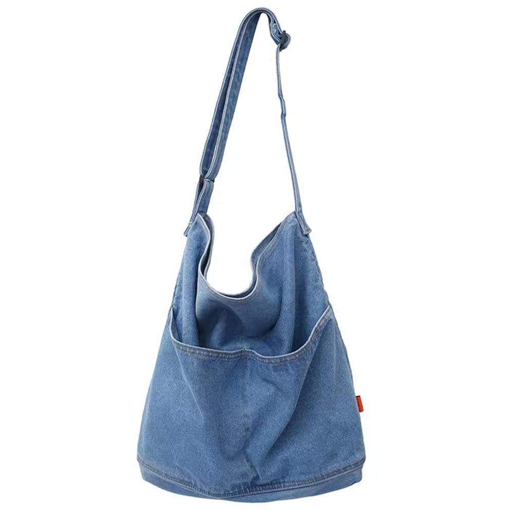 ROUROU Women's Canvas Hobo Tote Bag - Large Capacity Crossbody Shoulder Bag With Adjustable Strap, 11.81x12.2x5.51 Inch - View #7