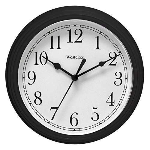 Westclox Black 9 Inch Diameter Wall Clock Second Hand Battery Operated