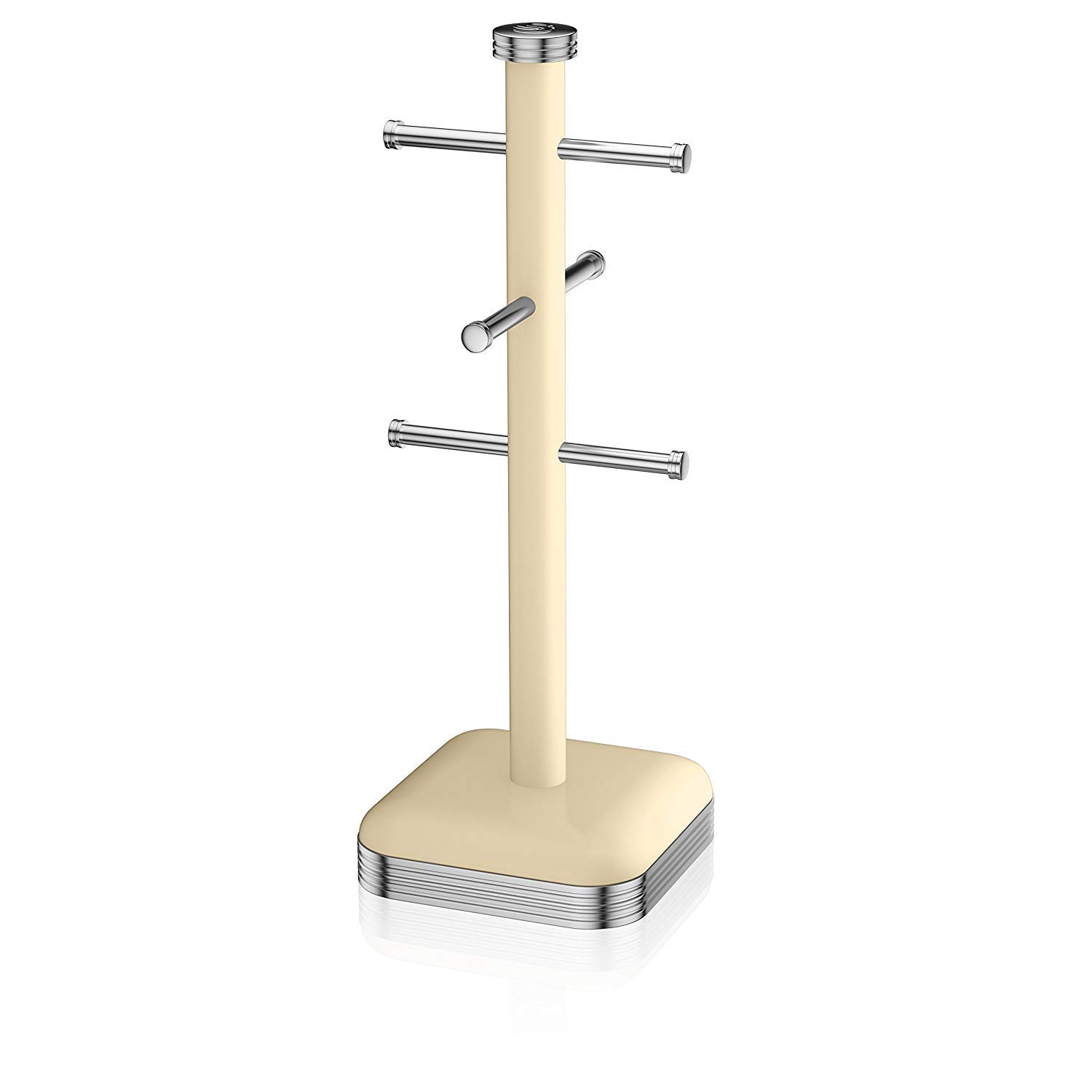 Swan SWKA1030CN Retro 6 Cup Mug Tree, Weighted Base, Cream โ image 1