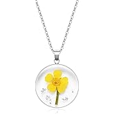 Pressed Flower Necklace Gift for Women | Personalized Handmade Necklaces | Birth Flower Necklace