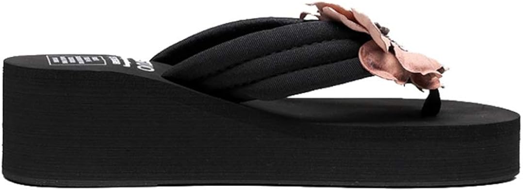 Amazon Thld ビーチサンダル レディース 厚底 美脚サンダル 花 長時間歩いても疲れにくいです レディス トング サンダル ビーサン プラットフォーム ウェッジソール 女の子 ビーチサンダル トングサンダル リボンサンダル Thld サンダル