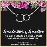 A Charmed Impression Sterling Silver Eternal Love Necklace - Grandma Grandson Gift