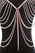 Fine Fashion Boderier Retro Bikini Bralette Chain Harness Necklace Crossover Body Chain For Women (Rose Gold)