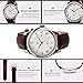 Mens Quartz Watch, Roman Numeral Business Casual Fashion Analog Wrist Watch Classic Calendar Date Window, Waterproof 30M Water Resistant Comfortable PU Leather Watches (Brown)