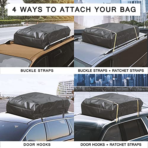 Mockins 25 Cubic Feet Rooftop Cargo Bag Set 60"x43"x17" Car Roof