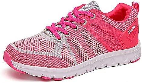 Women's Lightweight Comfortable Running Shoes Breathable Tennis Shoes Sports Shoes Casual Walking Sneakers(US 5.5, Grey rose-36)
