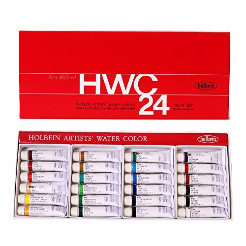 Watercolor paint set - holbein w405 - 5ml tubes - 24 vi…
