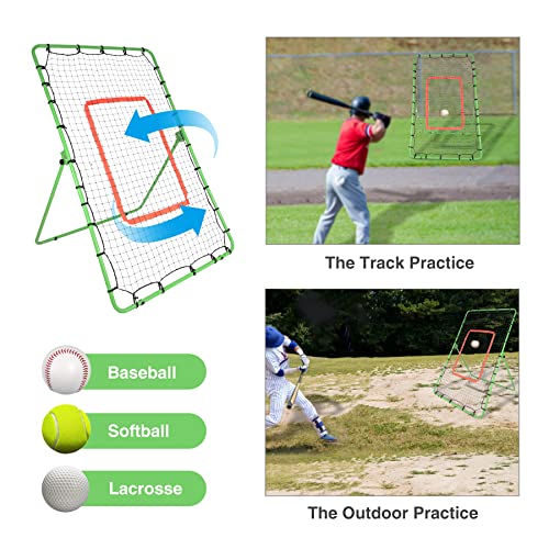 Stonehomy Pitch Back Baseball Softball Rebounder Net, Adjustable