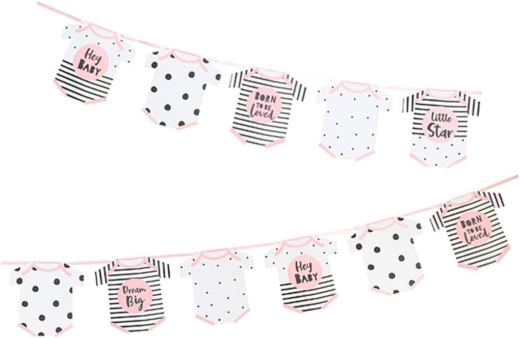 Talking Tables Cute Baby Shower Decorations Bunting Banner 16 Penants 3.5 metres, Pink Born to BE Loved Garland 3.5M