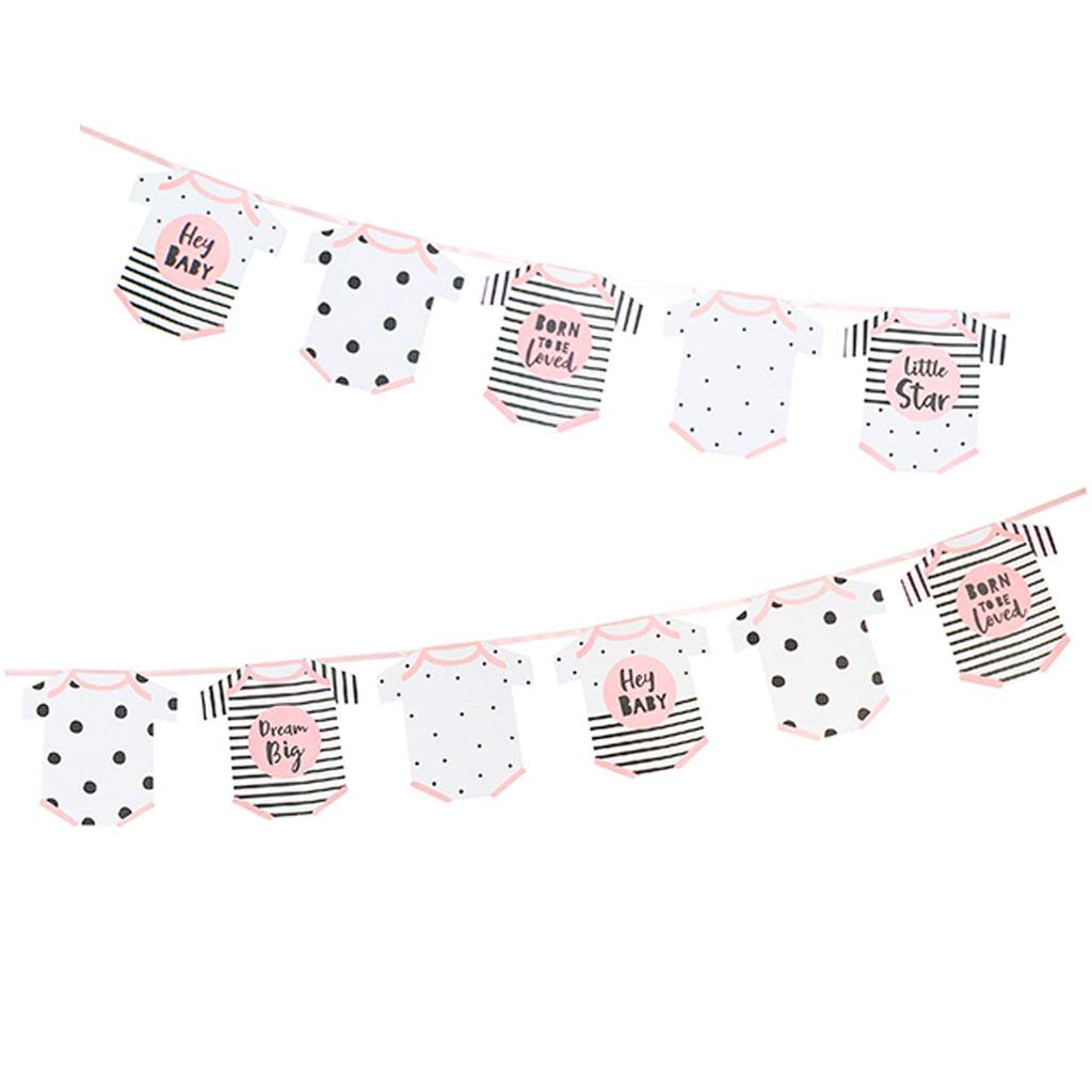 Talking Tables Cute Baby Shower Decorations Bunting Banner 16 Penants 3.5 metres, Pink Born to BE Loved Garland 3.5M