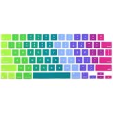 ProElife Keyboard Cover Skin for MacBook Air 13/15 Inch M5 M4, Rainbow | US Enter, Ultra Thin (0.26 mm), Silicone Protective Skin, Easy to Apply, Washable &amp; Reusable, Dust-proof, Precision Molded