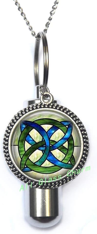 Amazon Com Allglasscharm Celtic Wedding Jewelry Stained Glass Green And Blues Celtic Knot Celtic Knot Urn Irish Jewellery Celtic Bridal Jewelry As115 Home Kitchen