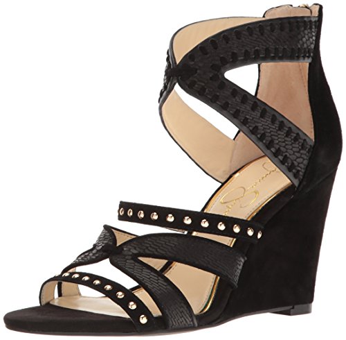 Jessica simpson women s zenolia wedge sandal, black, 7.…