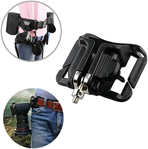 Portable DSLR Camera Waist Belt Buckle, Hard Plastic Waist Belt Quick Release Buckle Holster - Camera Hanger Clip Holster Holder Fast Loading for DSLR Nikon Canon Sony Panasonic