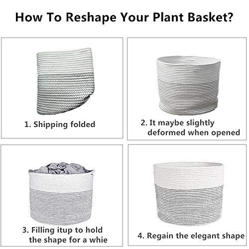 image for LiyuanQ Rope Plant Basket Modern Woven Basket Indoor Planter Up to 10 