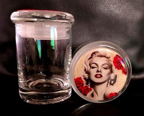 Marilyn Monroe Odorless Air Tight Medical Glass Jar Container Herb Spice JM2