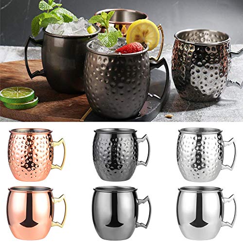 Rvest Moscow Mule Kupferbecher,Moskauer Maultier Kupferbecher Handgefertigt 304 Edelstahl Tasse Cocktailglas Premium… – Bild 6
