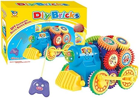 DIY Bricks Electronic RC Building Blocks Car Remote Controlled Train Gear Toys For Kid