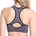 WOZHIFU Women Racerback Sports Bras - High Impact Workout Breathable Gym Activewear Yoga Bra Pack of 2(M/L), Black/Gray