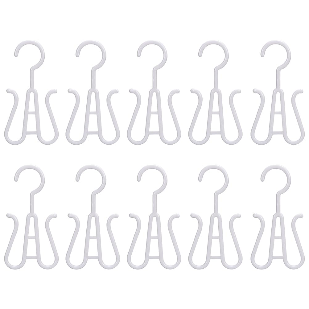 CLISPEED Metal Coat Hanger Double Shoes Shoes: Hanger Drying Rack Hanging Double Hooks Drying Hanging Foldable Clothes Rack Slippers Organizer Slippers Organizer Plastic, 10 PCS