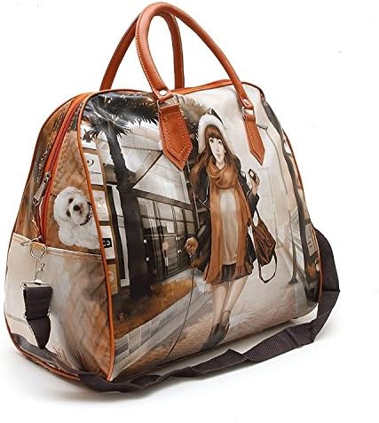 KNOWTEQ Travel Polyester Digital printed duffelbag, Hobo Handbag Storage Carrying Bag for Ladies/Woman/Girls (Color & Design may vary)