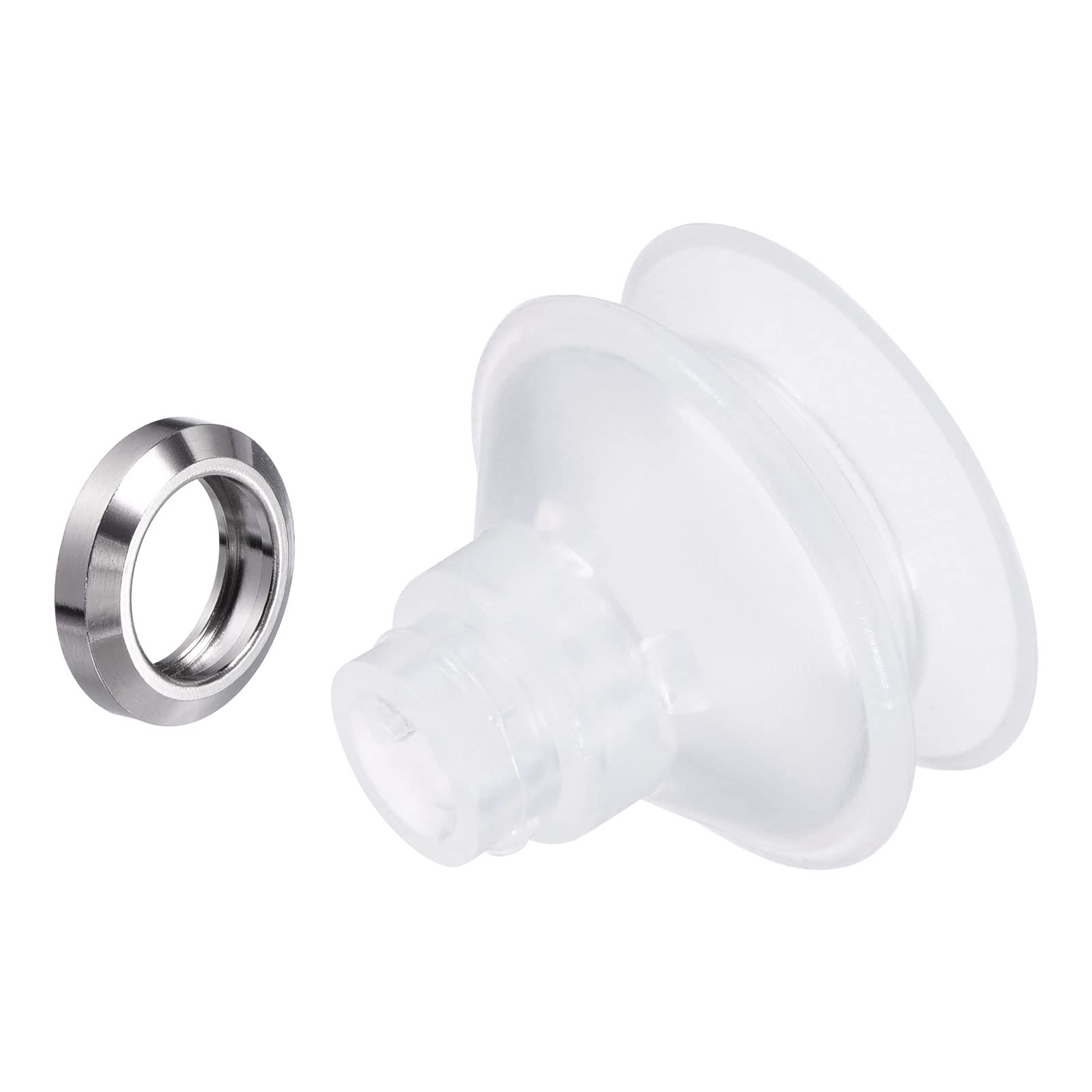 PATIKIL Vacuum Suction Cup, 1 Pack Silicone Rubber 4mm ID x 27mm OD Pneumatic Bellows Sucker Pad with Gasket for Industry, Clear