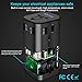 Bonaker Universal Travel Adapter Power Converters All-in-One International AC Plug Adapter Fast Charging Outlet with Smart 4 USB Ports(4.5A) for US UK AUS EU More Than 150 Countries in Black