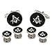 Cuff-Daddy Mens Freemason Masonic Cufflinks Studs Silver Black with Presentation Box Cufflinks Shirt Accessories Business Attire Storage Travel Box Special Occasions