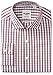 Ben Sherman Men's Slim Fit Exploded Gingham Spread Collar Dress Shirt, Wine/Grey, 16.5