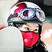 massmall Neoprene Winter Snowboard Ski Half Face Mask Soft Cotton Fleece Neck Ear Warmer Protection Vented Fitted Velcro Adjustable Close Biker Motorcycle Facemask (Red)