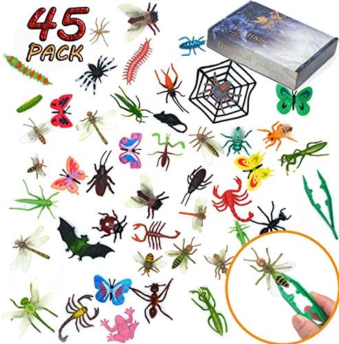FansArriche 45 Pcs Fake Bugs Toy Mini 
