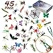 FansArriche 45 Pcs Fake Bugs Toy Mini Realistic Insects Toys for Kids, with Plastic tweezers,Educational Toy Kids, Toddlers, Boys, Girls