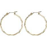 Spirit by Silver Forest Gold Tone Medium Twisted Hoop Earrings