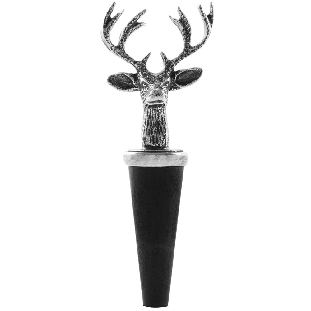 English Pewter Company Pewter Stag Head Bottle Wine Stopper [BOT201]